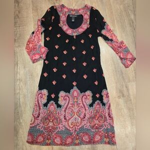 INC International Concepts‎ Red and Black Patterned Dress